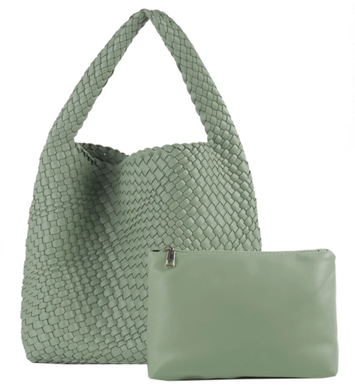 LIKEBAG Fashion Ladies Original Hand Woven Handbag PU Leather Woven Women Large Capacity Tote Bag With Small Bag 24Hr Smart